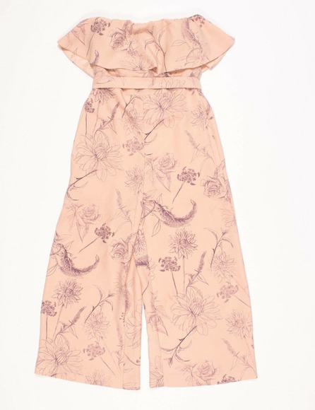 Babaton Pants - Babaton Artizia Altamiro Floral Print Ruffled Sleeveless Cropped Jumpsuit